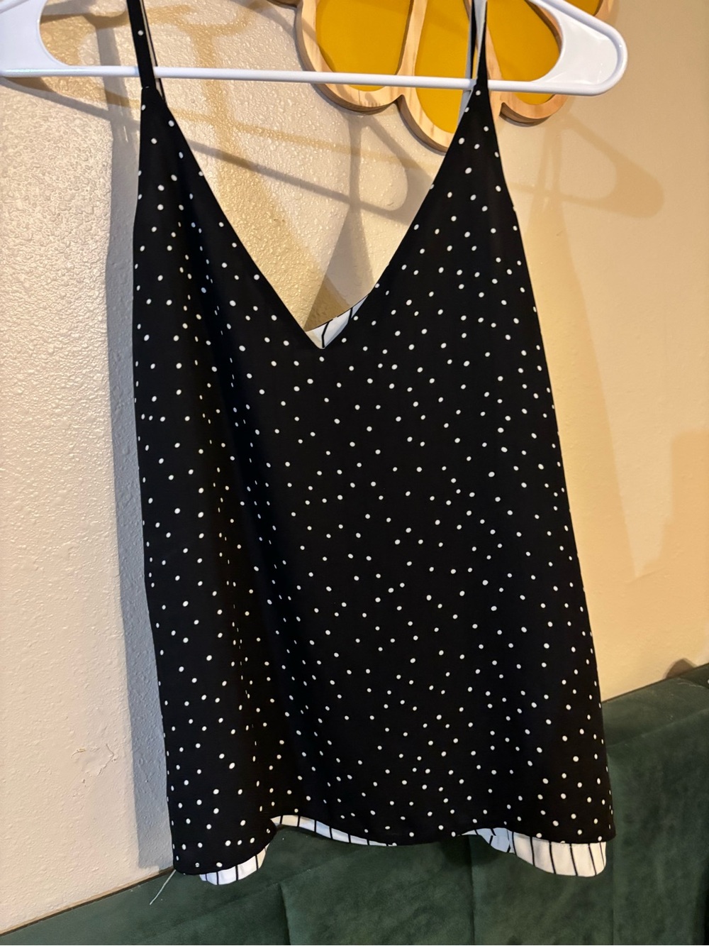 Black Polka Dot V-Neck Cami